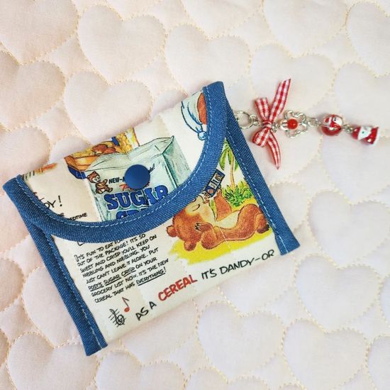 슈가베어 패브릭 명함 카드 동전 케이스 지갑