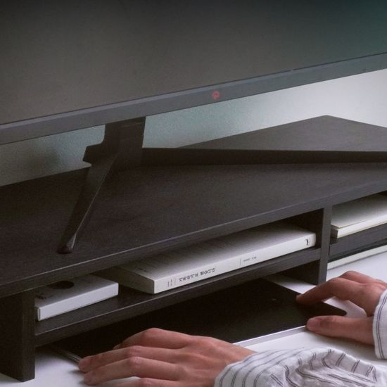 우드 모니터받침대 듀얼 노트북선반