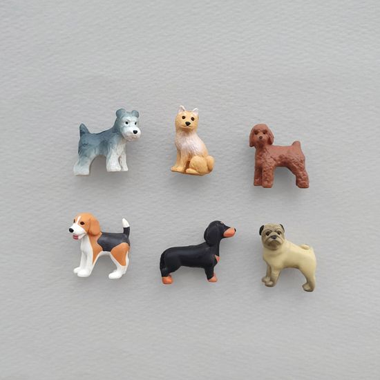 [MIDORI] mini magnet - 6마리 강아지 자석 6 dogs