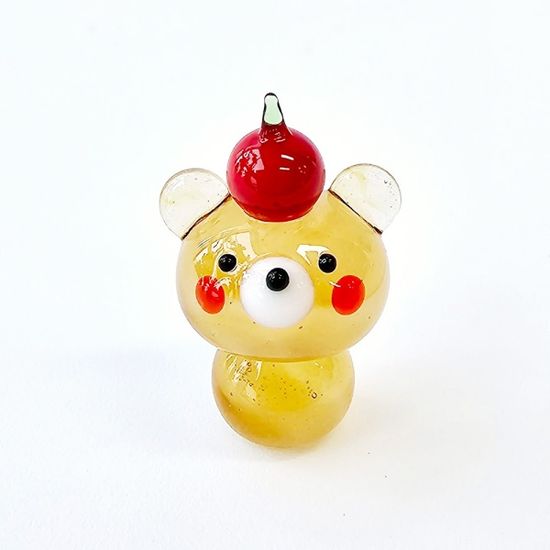 유리 미니어쳐 머리 위 애플베어