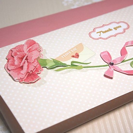 감사카드_용돈+상품권봉투_분홍카네이션 (TC103)