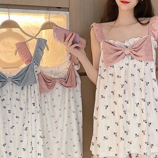 여성 리본 민소매 상하의 파자마 세트 속옷 언더웨어