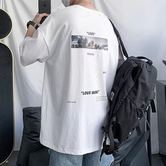 남성 프린팅 티셔츠 트렌디한 캐주얼 스타일