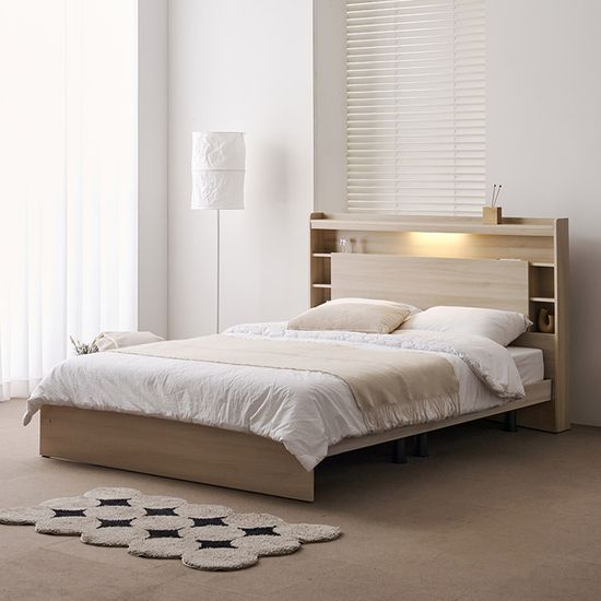 보루네오 로하스 LED 일반형 침대 Q_매트리스 제외