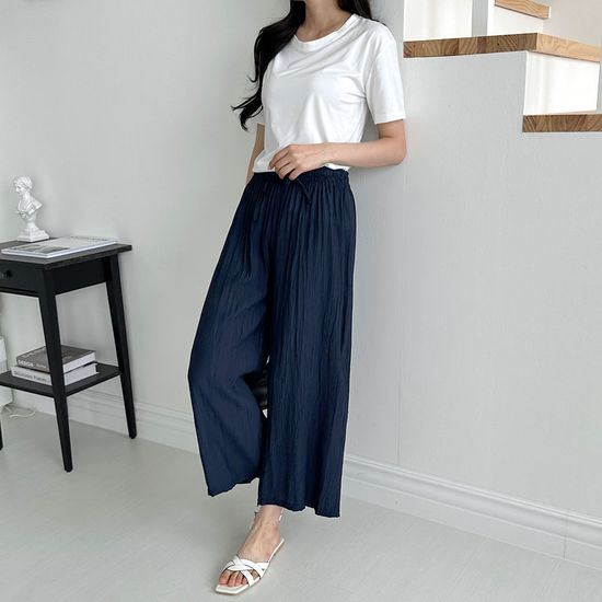 벨류 아사 무지 통바지 캐주얼 데일리 팬츠