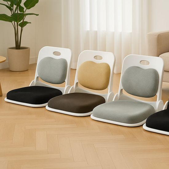 자세 교정 접이식 화이트 좌식의자 볼륨업30T FB5102