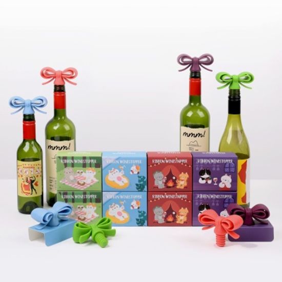 Ribbon Wine Stopper - Sky Blue