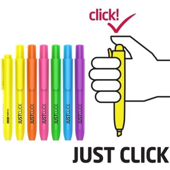 모리스 JUSTCLICK 노크식 똑딱이 형광펜 M2 5색set