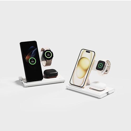 23W 플랫스퀘어 3 in 1 고속 무선충전기 무드등