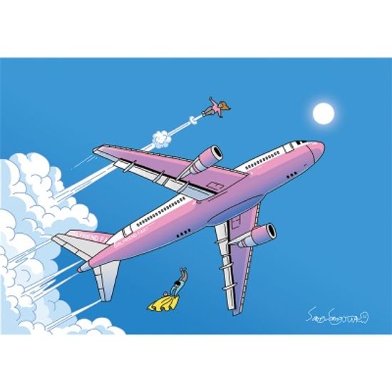 여자친구 방귀소리는 비행기 / 일러스트 액자