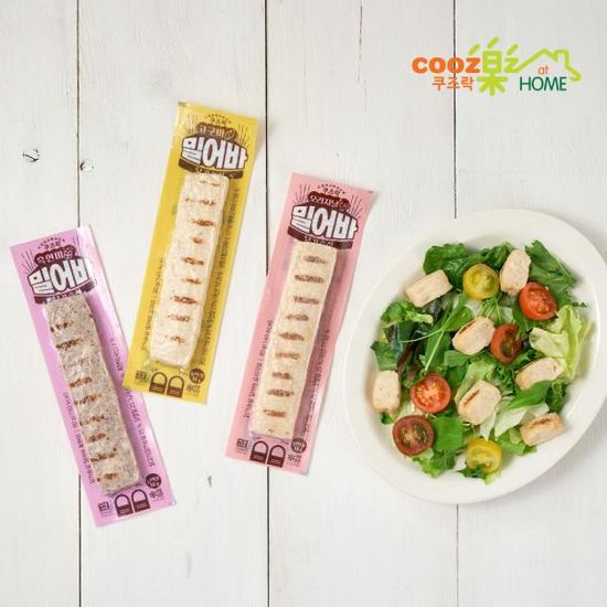 쿠즈락앳홈 닭가슴살 밀어바 80g 3개입x8팩