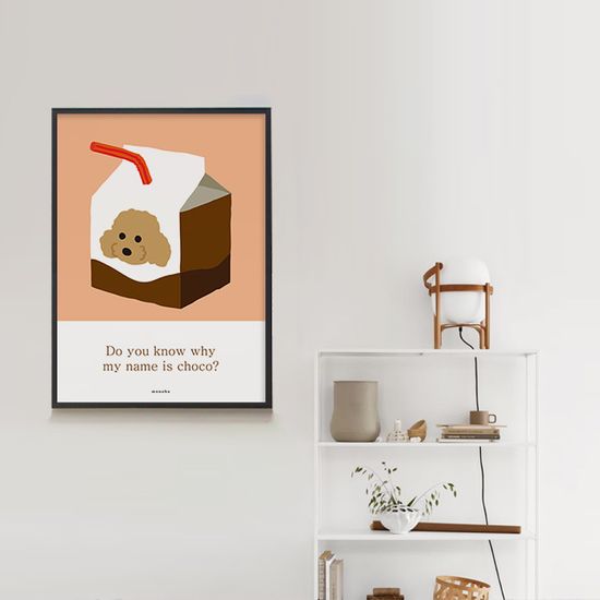 쪼꼬 M 디자인 포스터 강아지 동물