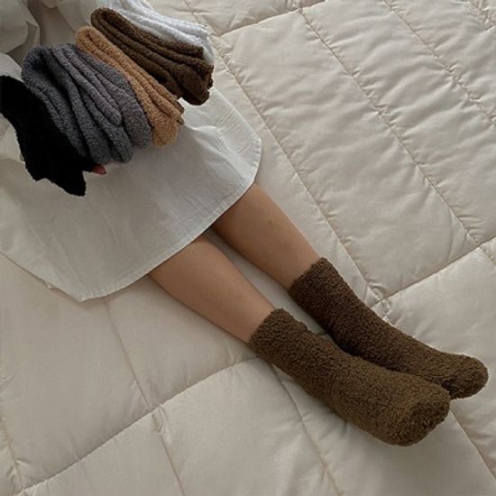 극세사 무지 소프트 수면 양말 6개세트