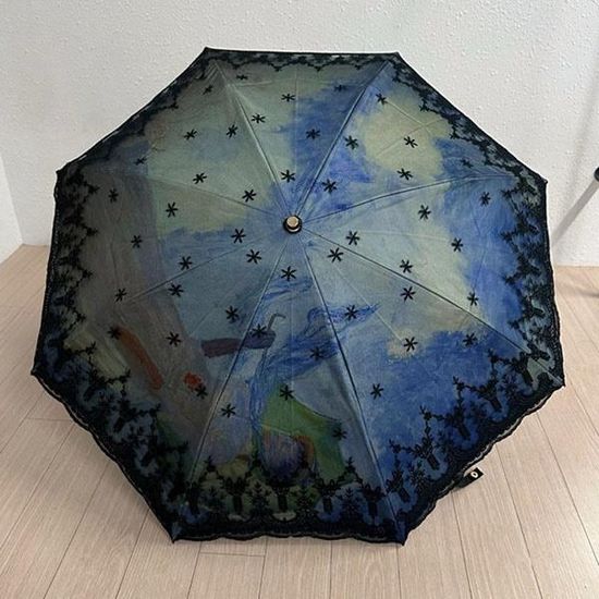 [애슬릿]풍경 자수 레이스 튼튼한 미니 우산 양산