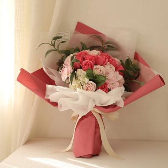 스윗블라썸 20송이 비누수국장미꽃다발 [2color]
