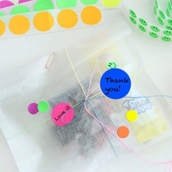 네온 도트15 형광 스티커(400개) 인스 인덱스 라벨