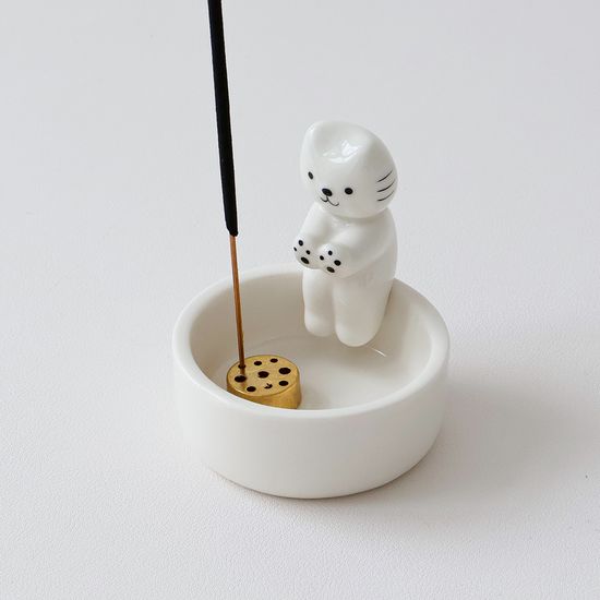 불쬐는 고양이 인센스홀더 세라믹 트레이