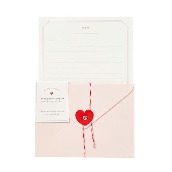 아트박스 하트아일렛 편지지 핑크