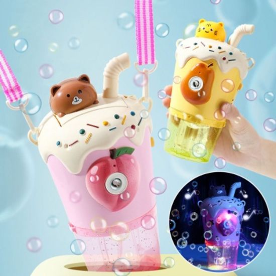 LED 동물 음료컵 버블 건 자동 비눗방울 장난감 머신