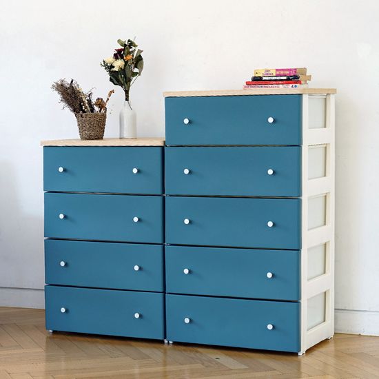 국내생산 마리 실버핸들 우드상판 서랍장 5단