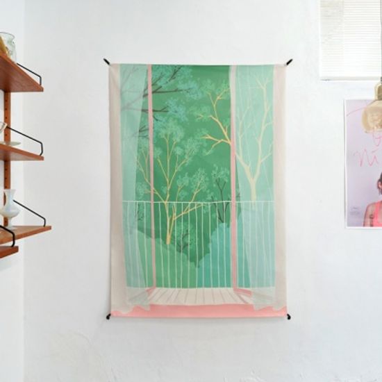 윈도우 일러스트 패브릭 포스터 / 가리개 커튼