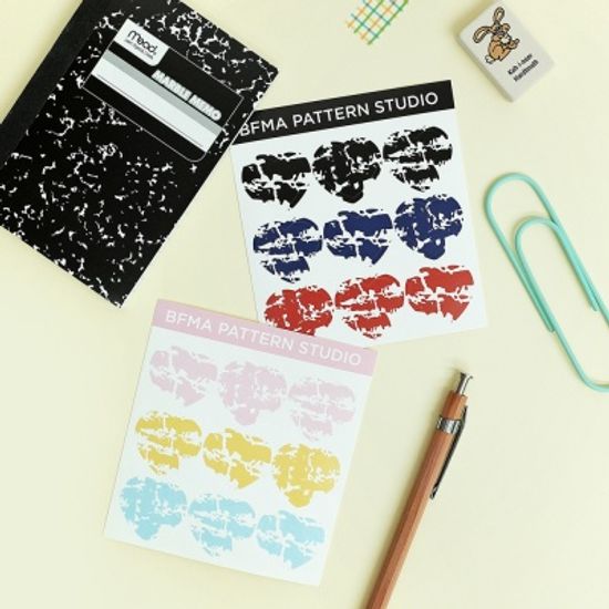 BFMA 마블패턴 하트 스티커 - 핑크