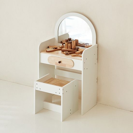 키앤비 화이트 원목 화장대 놀이 세트