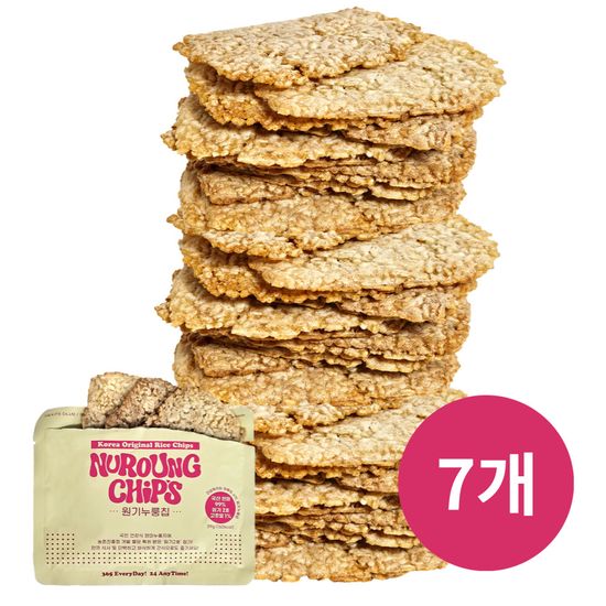 현미 99% 순수 저당 현미 누룽지칩 40g X 7봉 