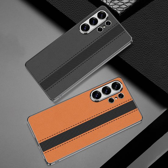 갤럭시 s26울트라 가죽 카본 패턴 스티치 슬림 케이스