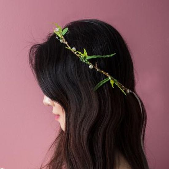 셀프 웨딩 그리너리 비즈 조화 화관