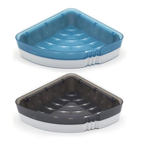 욕실 코너선반 블루1개+블랙1개 수납 정리 샴푸거치대