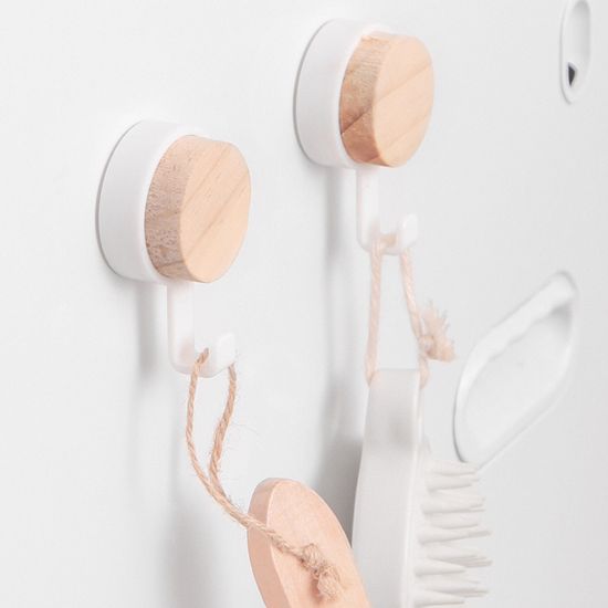 디아망 화이트 우드 다용도 수납 후크 걸이