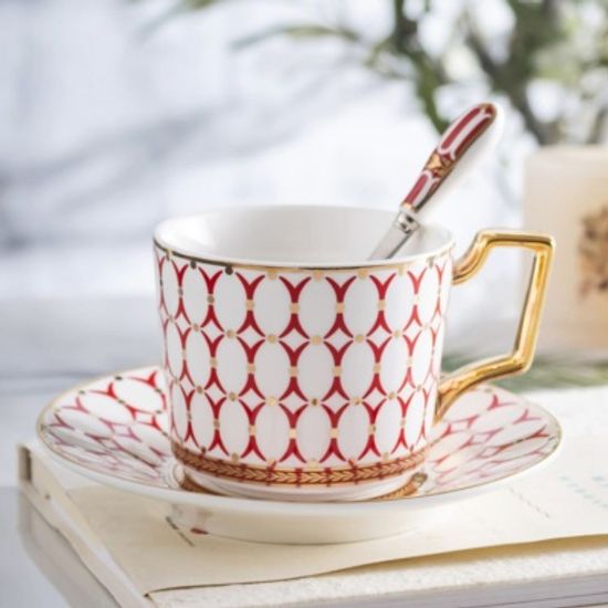 유럽풍 클래식 골드라인 커피잔 세트