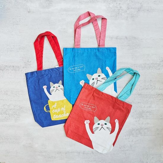 야옹이 타챤 컬러 에코백 3color