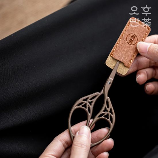 오후반차 두루미 나뭇잎 미니 가위 