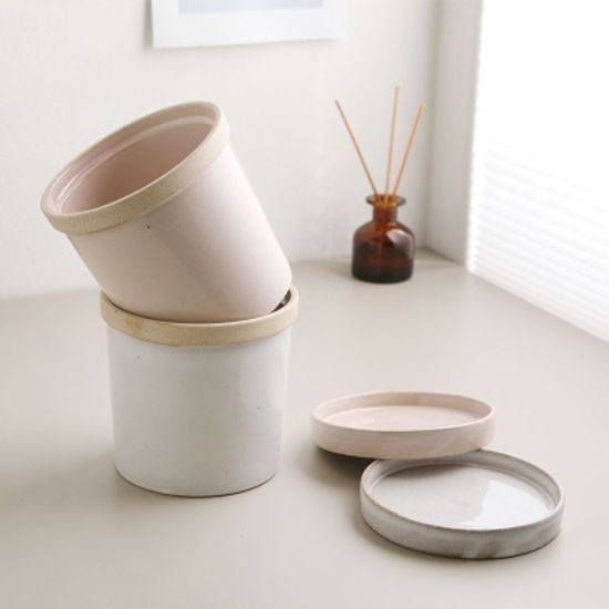 스톤 도자기 화분 (대)