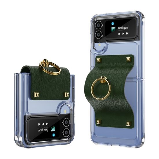 끼움 갤럭시 Z플립4 3 에어포켓 투명 링 케이스 가죽