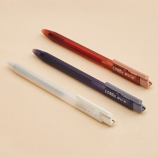 [롭다] 유성볼펜 3색세트(블랙,블루,레드잉크)/0.7mm