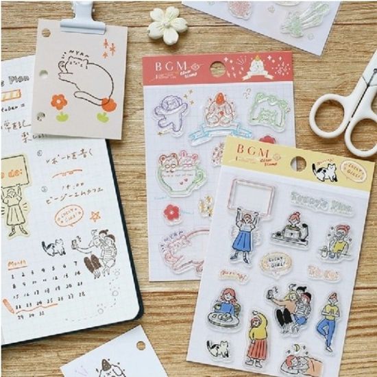 [BGM]다꾸-클리어 스탬프(보송보송 랜드)/BT-CS047