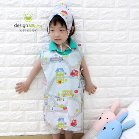 [디자인엔] 순면 자동차 앞치마두건 세트