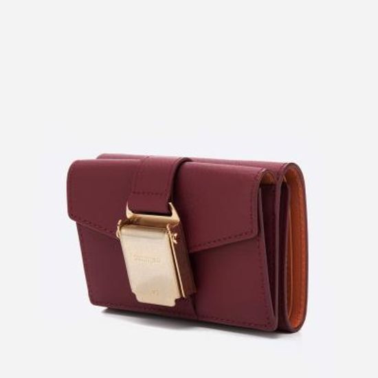 저니 락장식 3단지갑 (체리레드)