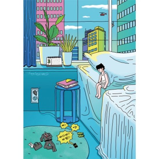 오늘따라 더 일어나기 싫은 월요일아침 /일러스트액자