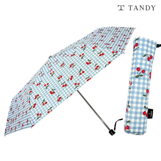 탠디 깅엄체리 3단 초경량 암막 우양산