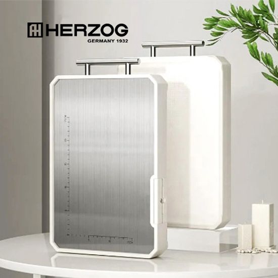 헤르조그 프리미엄 스텐 핸들 양면 도마 CP-036