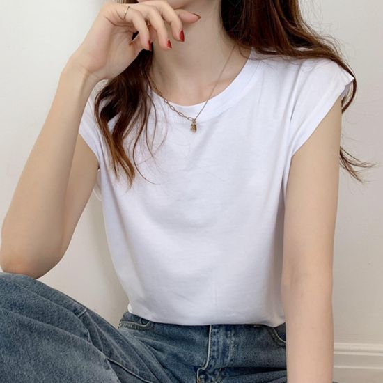 여성 루즈핏 민소매나 시티 코튼 데일리