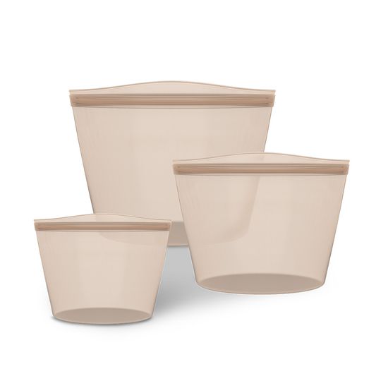 실리콘 지퍼백 3종세트 멜로우 피치(500+1000+1500ml)