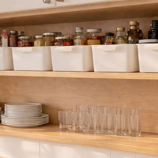 리빙 그립 바스켓 M 8P 손잡이 정리함