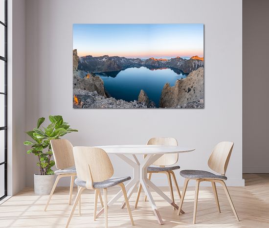 백두산 천지 산그림 안방 침대 풍수지리 액자 대형