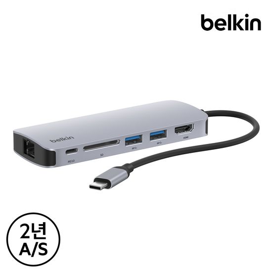 벨킨 6in1 C타입 멀티허브 HDMI 2.0 4K 60Hz AVC008fq