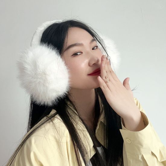 페이크 밍크 귀마개 접이식 겨울귀덮개 이어머프